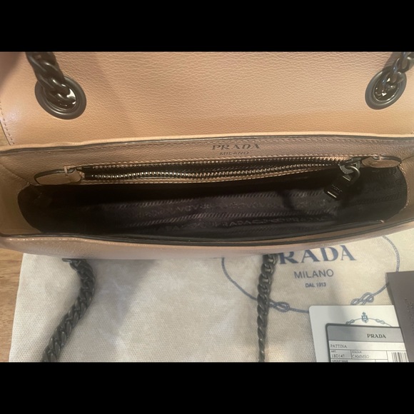 Prada Glacé Calf Cammeo Studded Crossbody Bag AUTHENTIC EXCELLENT CONDITION - Picture 8 of 12